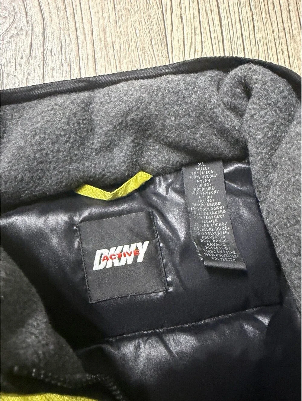 Vintage DKNY Pullover Down Puffer Vest Mens XL Neon Green 90s